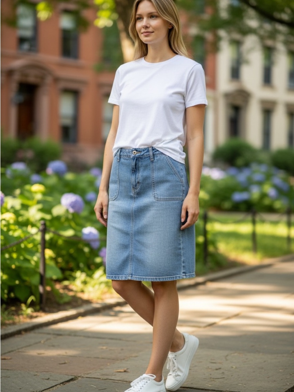 L.A. Blues Light Blue Denim Mini Skirt